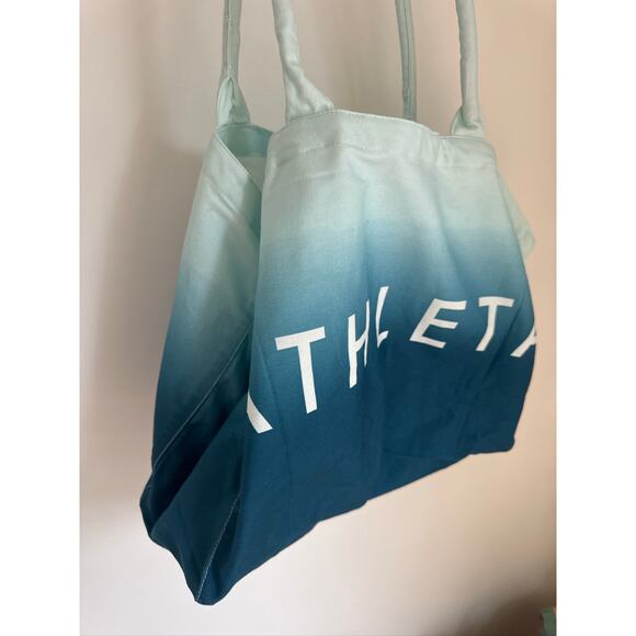 Athleta Ombre Cotton Canvas Tote Bag, Blue Green - One Size - Picture 6 of 7